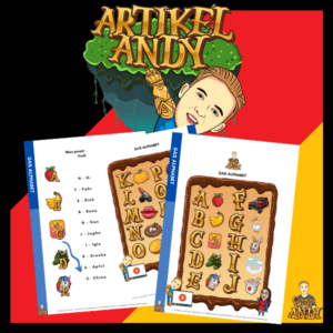 Artikel-Andy 1 - Das Alphabet - kostenfreies Arbeitsblatt aus dem Artikel-Andy Lehrwerk